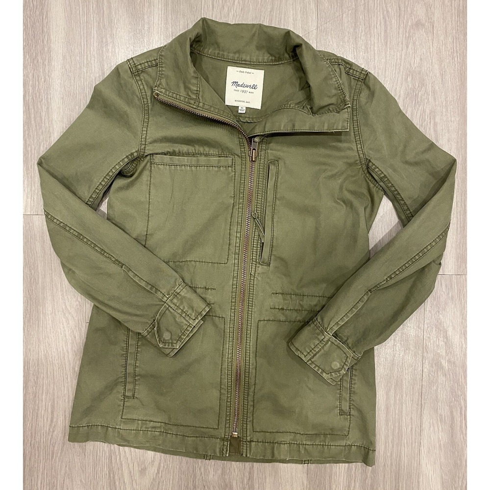 MADEWELL Fleet Jacket Olive Green Utility Full Zip Military Style Army Size XS